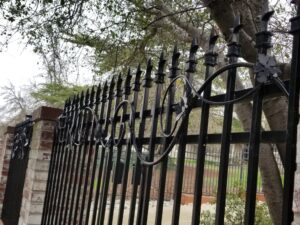 Simple swirls on a wrought iron fence