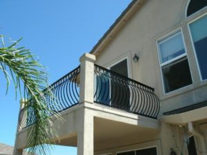 decorative handrail on patio
