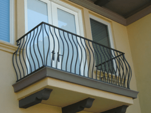 metal handrail for a patio
