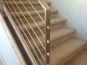 iron used for a modern stair railing