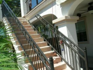 long stairs with metal railing