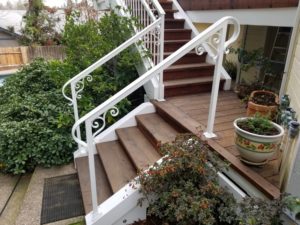 simple metal handrail in white