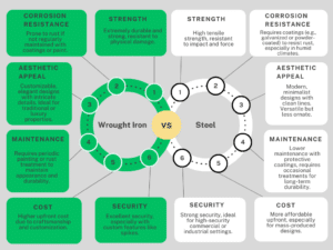 Wrought Iron vs Steel Gates Comparison